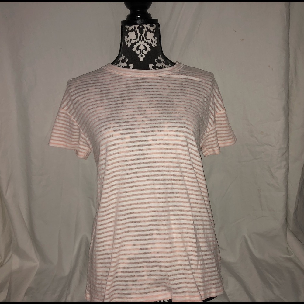 Baby Pink Stripped Short Sleeve T-Shirt